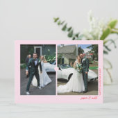 Hart Duo Roze Valentijnsdag Fotocard Feestdagenkaart (Staand voorkant)