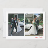 Hart Duo Witte Valentijnsdag Fotocard Feestdagenkaart (Voorkant)