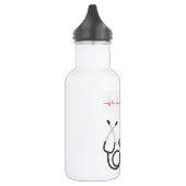 Hart ECG-monitor met stethoscoop en spuiten Waterfles (Links)