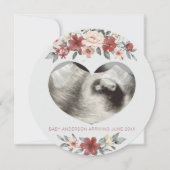 Hart Echografie Foto Zwangerschaps Aankondiging Ka (Voorkant)