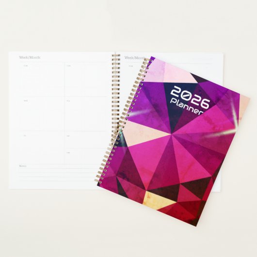 Hart edelsteen 2026 paarse planner (Display)