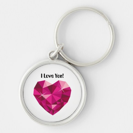 Hart edelsteen Ik hou van jou Sleutelhanger (Voorkant)