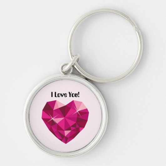 Hart edelsteen Ik hou van jou Sleutelhanger (Voorkant)