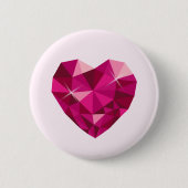 Hart edelsteen  ronde button 5,7 cm (Voorkant)