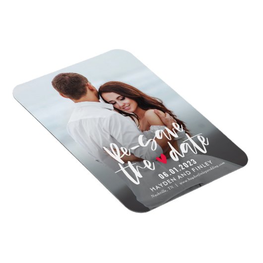 Hart EDITABLE KLEUR laden de datum terug Magneet (Rechterzijde)