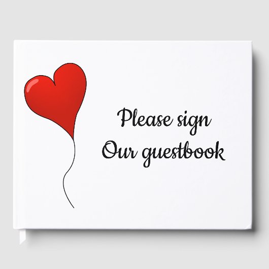 Hart eenvoudig Bruiloft gastenboek (Voorkant)