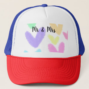 Hart eenvoudige minimale tekst stijl bruiloft mene trucker pet
