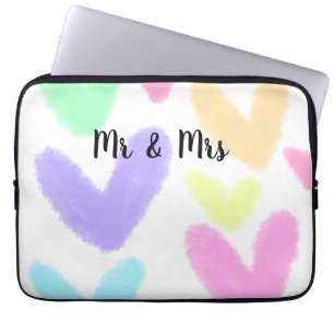 Hart eenvoudige minimale tekst stijl bruiloft Mijn Laptop Sleeve