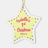 Hart Eerste Kerstcadeau voor eerste baby Keramisch Ornament (Links)