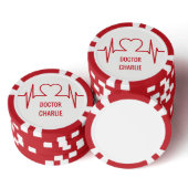 Hart EKG aangepaste naam & beroep poker chips (Collectie)