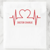 Hart EKG aangepaste naam & beroep stickers (Tas)