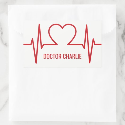 Hart EKG aangepaste naam & beroep stickers (Tas)