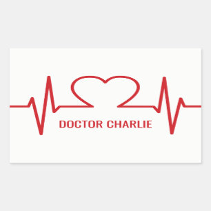 Hart EKG aangepaste naam & beroep stickers