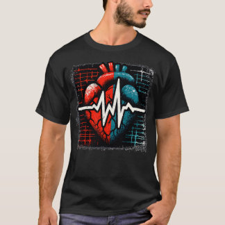 Hart elektrocardiogram t-shirt