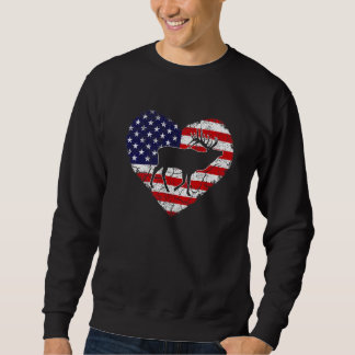 hart Elk Animal Retro US Amerikaanse vlag Trui
