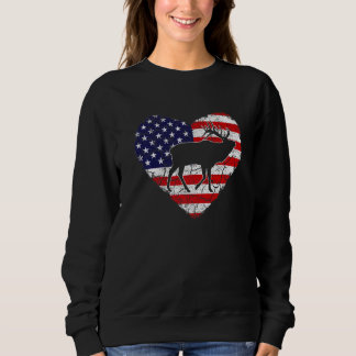 hart Elk Animal Retro US Amerikaanse vlag Trui