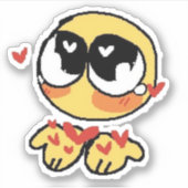 Hart emoji grappige reactie internet meme Sticker (Voorkant)