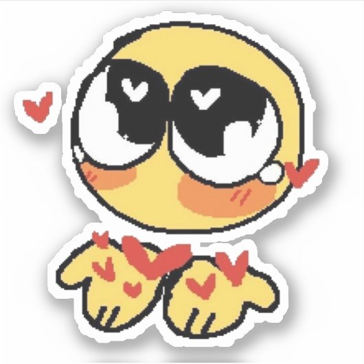 Hart emoji grappige reactie internet meme Sticker (Voorkant)