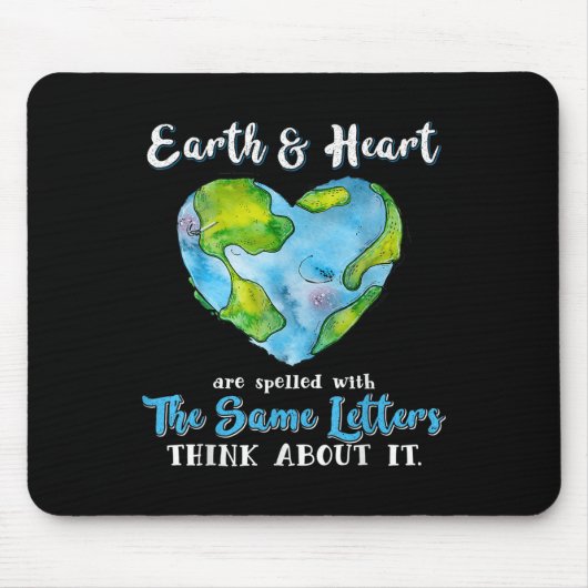 Hart en Aarddag Planeet Verjaardag Aarddag E Muismat (Voorkant)