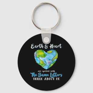 Hart en Aarde Dag Planeet Jubileum Earth Dag E Sleutelhanger