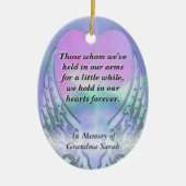 Hart en Angel Wings Memorial Keramisch Ornament (Voorkant)