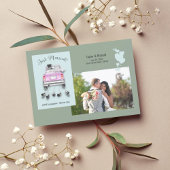 Hart en auto/gewoon huwelijksaankondiging kaart