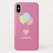 Hart en ballonnen op Roos Gold Case-Mate iPhone Case (Achterkant)