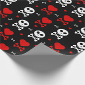 Hart en beenderen van de schedel cadeaupapier (Hoek)