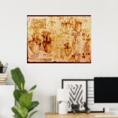 Hart en bloedvaten , bruine canvas poster (Thuiskantoor)