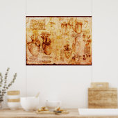 Hart en bloedvaten , bruine canvas poster (Keuken)