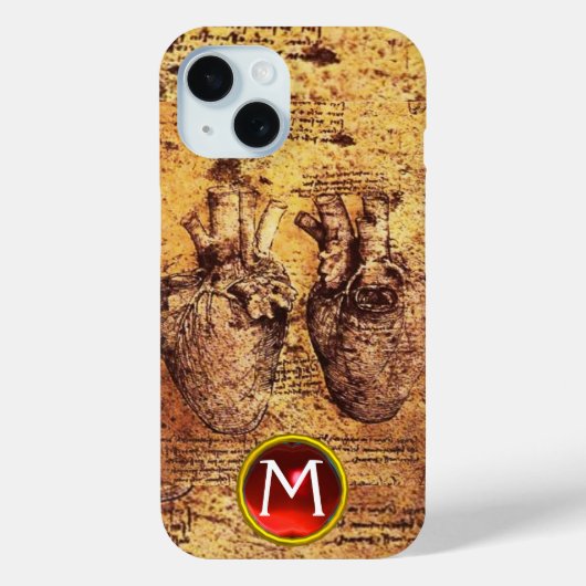 Hart en bloedvaten, perkamentmonogram Case-Mate iPhone case (Achterkant)