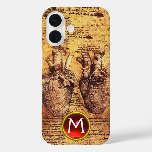Hart en bloedvaten, perkamentmonogram Case-Mate iPhone case (Achterkant)