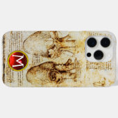 Hart en bloedvaten, perkamentmonogram Case-Mate iPhone case (Achterkant (horizontaal))