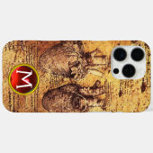 Hart en bloedvaten, perkamentmonogram Case-Mate iPhone case (Achterkant (horizontaal))