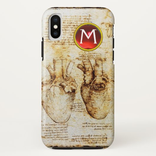 Hart en bloedvaten, perkamentmonogram Case-Mate iPhone case (Achterkant)