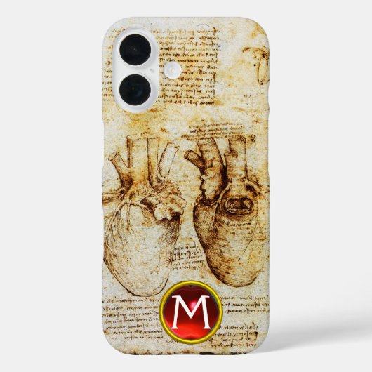 Hart en bloedvaten, perkamentmonogram Case-Mate iPhone case (Achterkant)