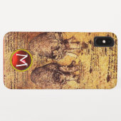 Hart en bloedvaten, perkamentmonogram Case-Mate iPhone case (Achterkant (horizontaal))