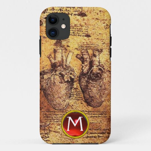 Hart en bloedvaten, perkamentmonogram Case-Mate iPhone case (Achterkant)