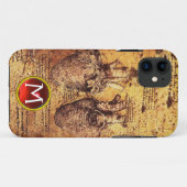 Hart en bloedvaten, perkamentmonogram Case-Mate iPhone case (Achterkant (horizontaal))