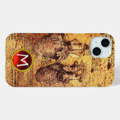 Hart en bloedvaten, perkamentmonogram Case-Mate iPhone case (Achterkant (horizontaal))