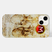 Hart en bloedvaten, perkamentmonogram Case-Mate iPhone case (Achterkant (horizontaal))