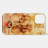 Hart en bloedvaten, perkamentmonogram Case-Mate iPhone case (Achterkant (horizontaal))