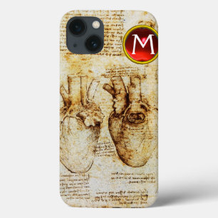 Hart en bloedvaten, perkamentmonogram Case-Mate iPhone case