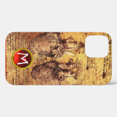 Hart en bloedvaten, perkamentmonogram Case-Mate iPhone case (Achterkant (horizontaal))