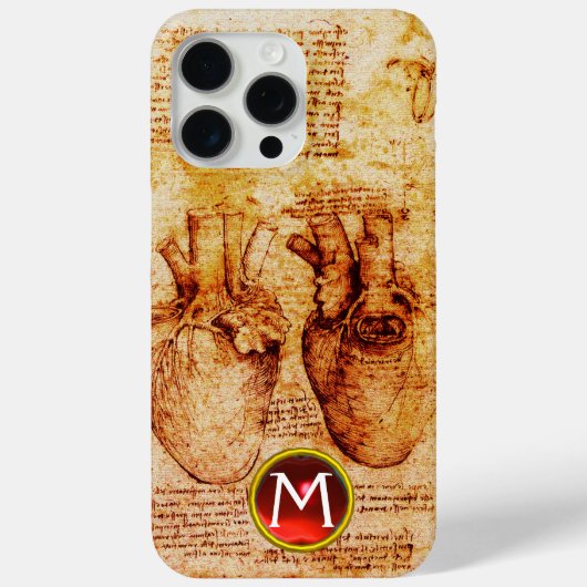 Hart en bloedvaten, perkamentmonogram Case-Mate iPhone case (Achterkant)