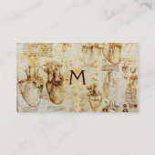 Hart en bloedvaten, radioloog monogram visitekaartje (Achterkant)