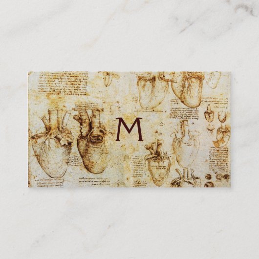 Hart en bloedvaten, radioloog monogram visitekaartje (Achterkant)