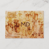 Hart en bloedvaten, radioloog monogram visitekaartje (Achterkant)