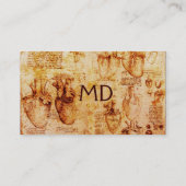 Hart en bloedvaten, radioloog monogram visitekaartje (Achterkant)