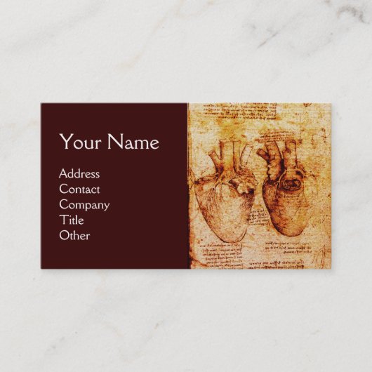 Hart en bloedvaten, radioloog monogram visitekaartje (Voorkant)